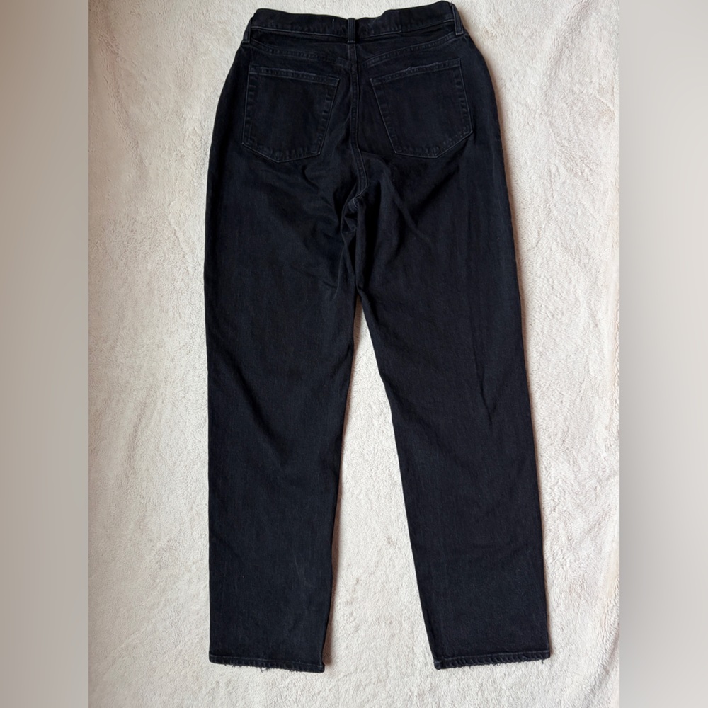 Abercrombie & Fitch Black Denim The Dad Jeans Curve Love High Rise Women Size 8L - Picture 2 of 10